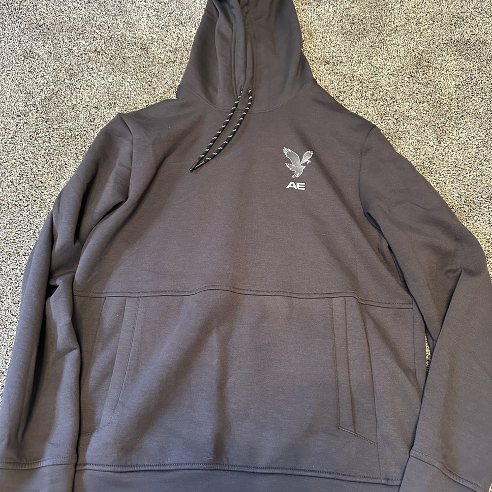 American Eagle Outfitters Men's Charcoal Hoodie Size Small